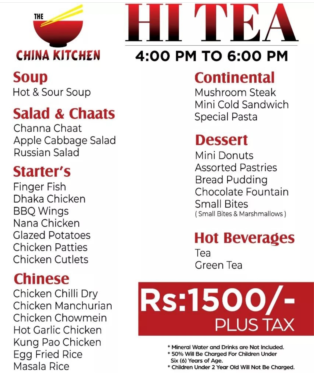 Hi Tea Buffet in Faisalabad │ Menu & Prices