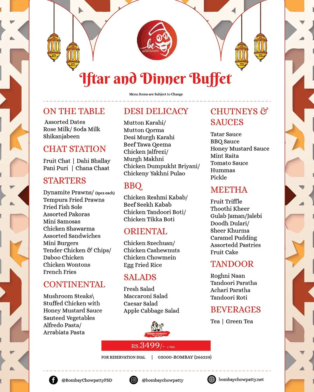 Iftar Buffet Bombay Chowpaty