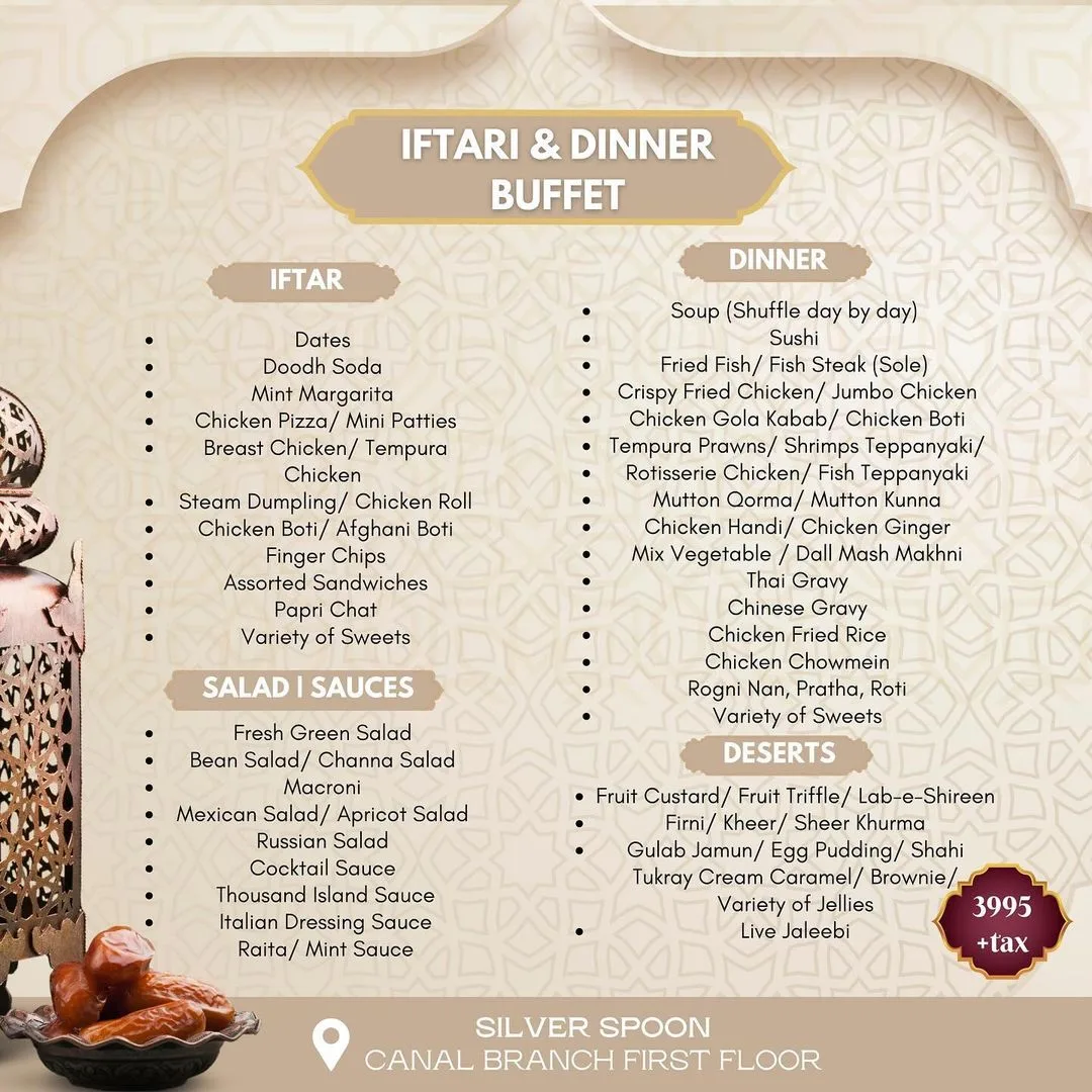 Iftar Buffet Silver Spoon