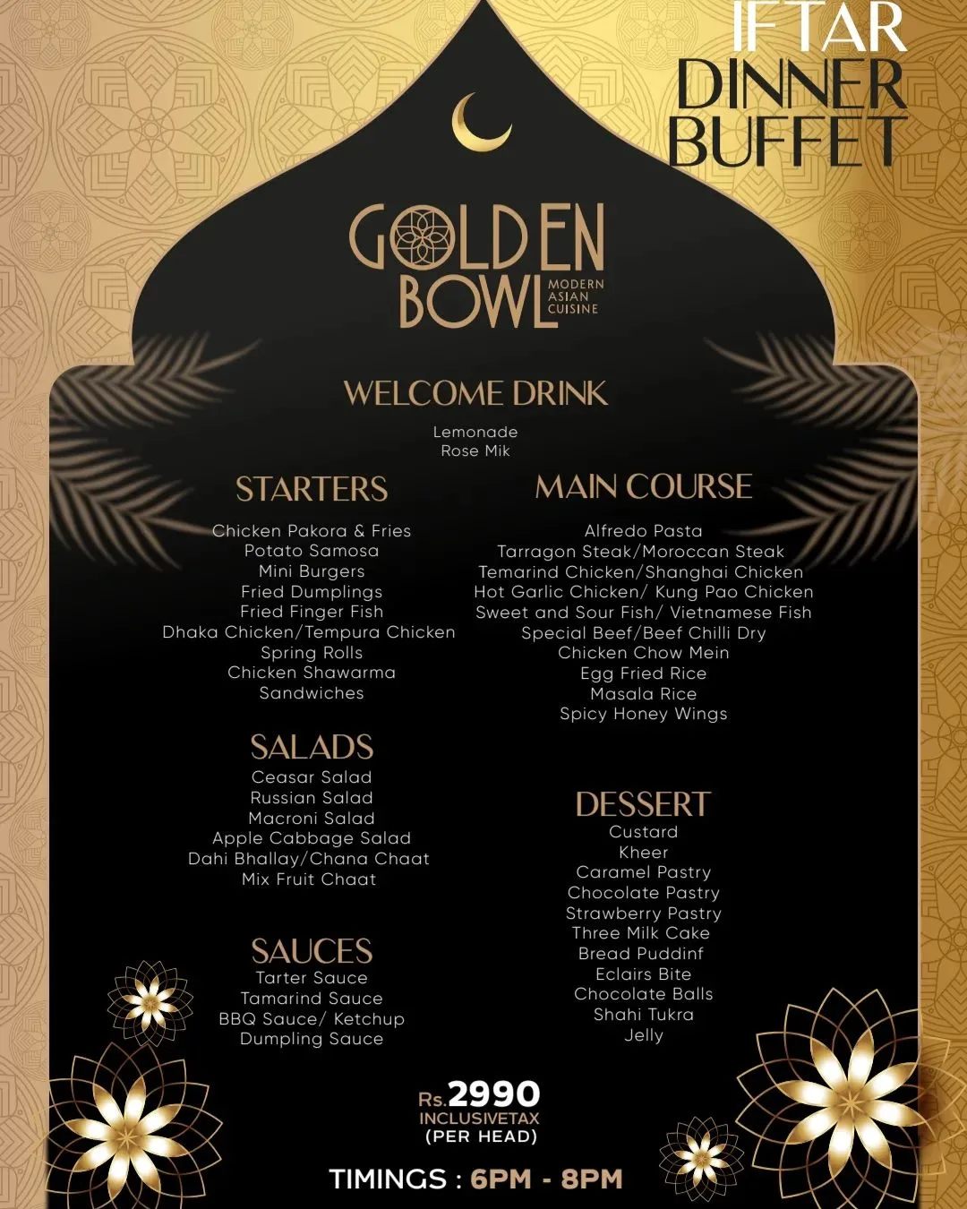 Iftar Buffet Golden Bowl